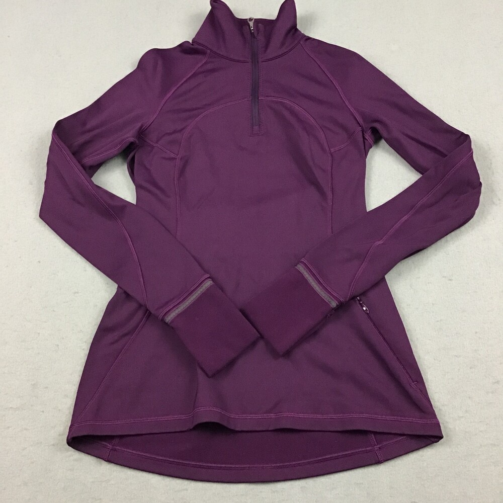 Lululemon Jacket Women 4 Magenta First Mile 1/4 Zip Pullover Mid Layer Running